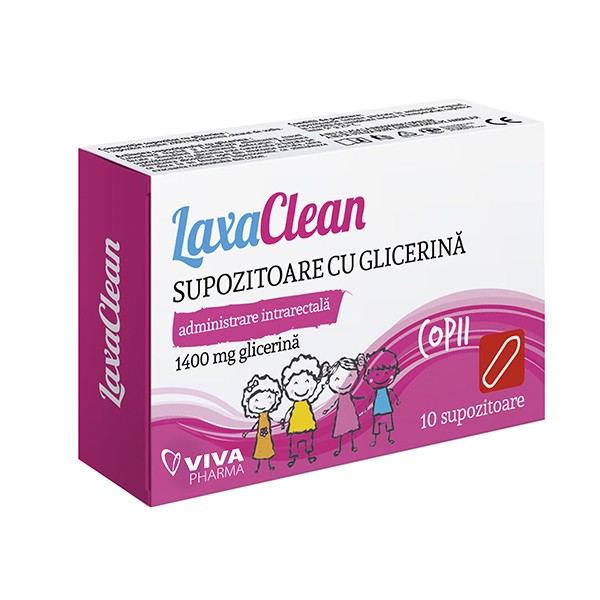LAXACLEAN SUPOZITOARE CU GLICERINA (1400 mg) - COPII - VivaPharma